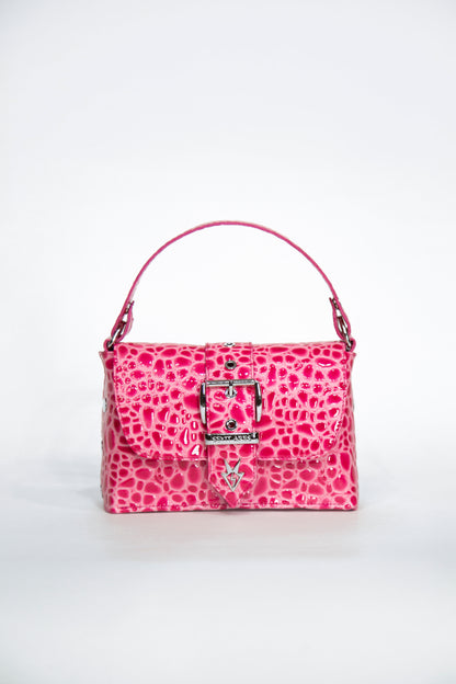 Ares crocodile L  bag, pink