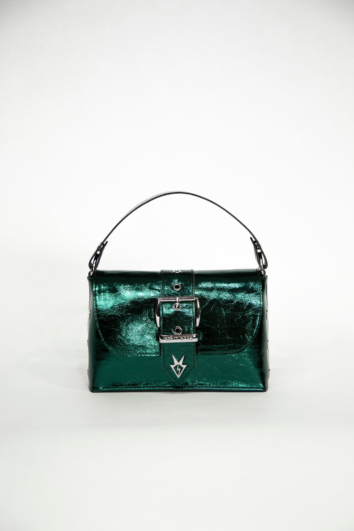 Ares metallic dark green L bag