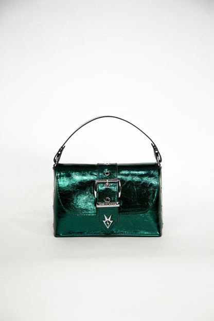 Ares metallic dark green L bag