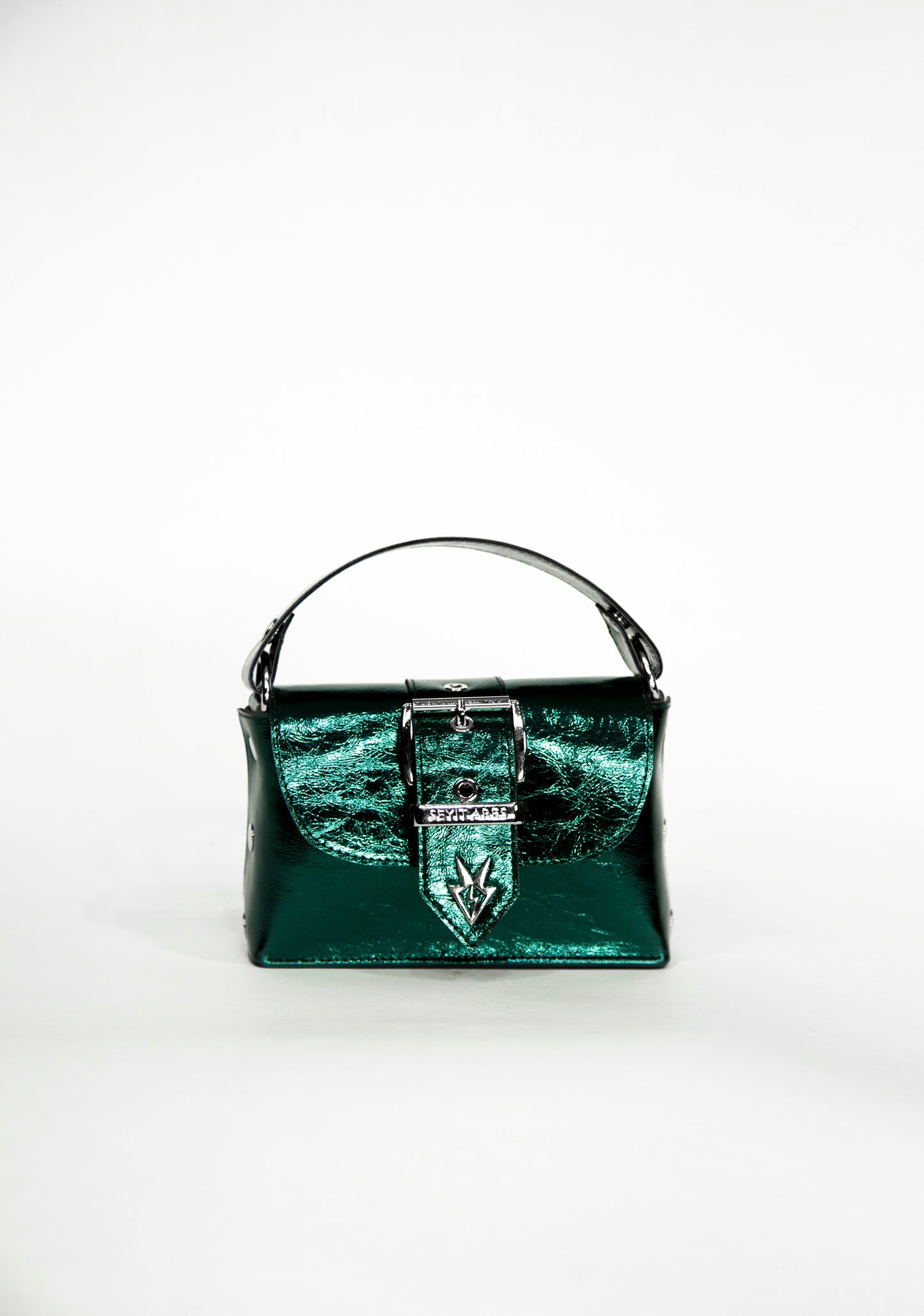 Ares small metallic dark green bag