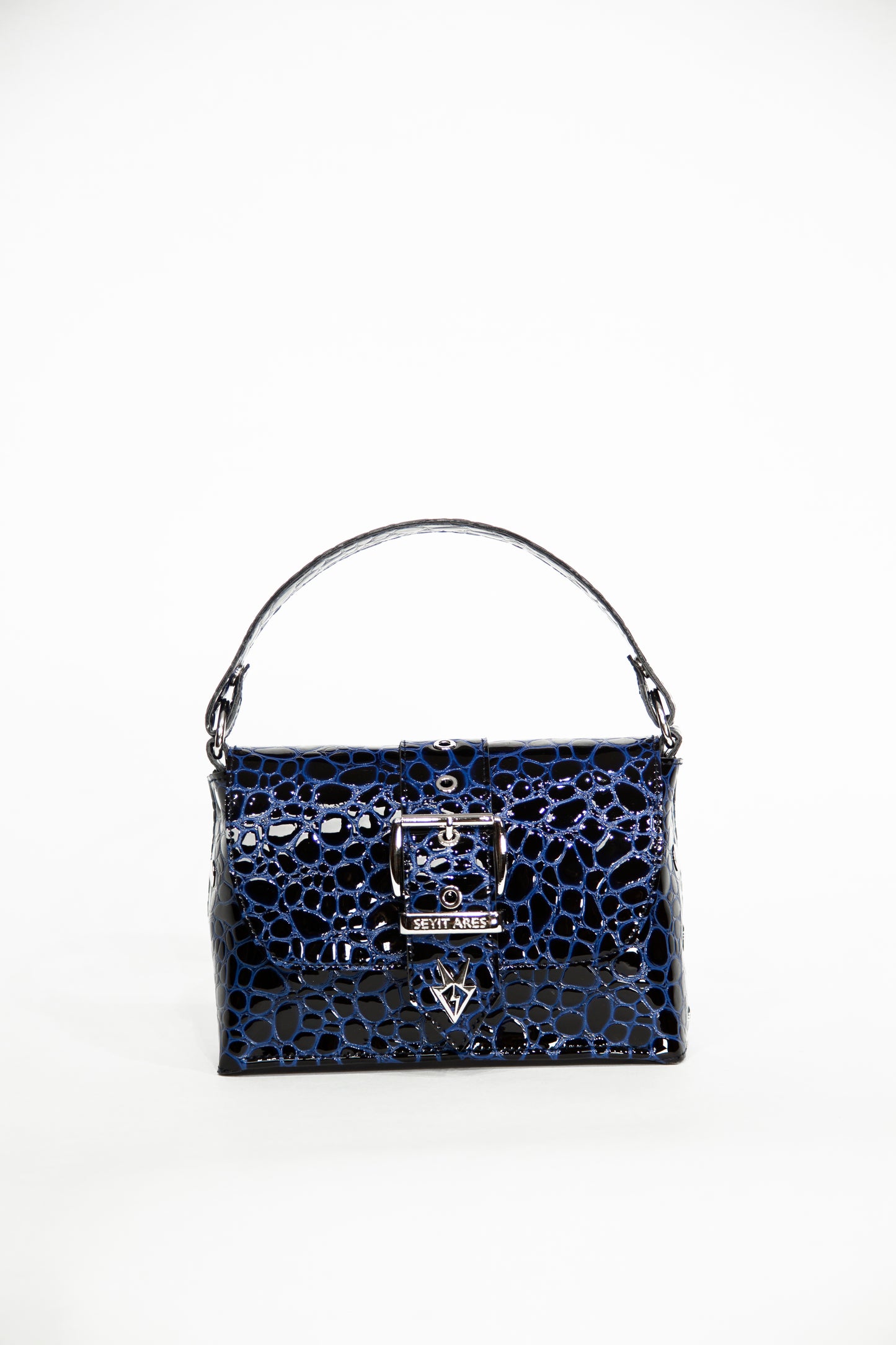 Ares crocodile L bag, blue