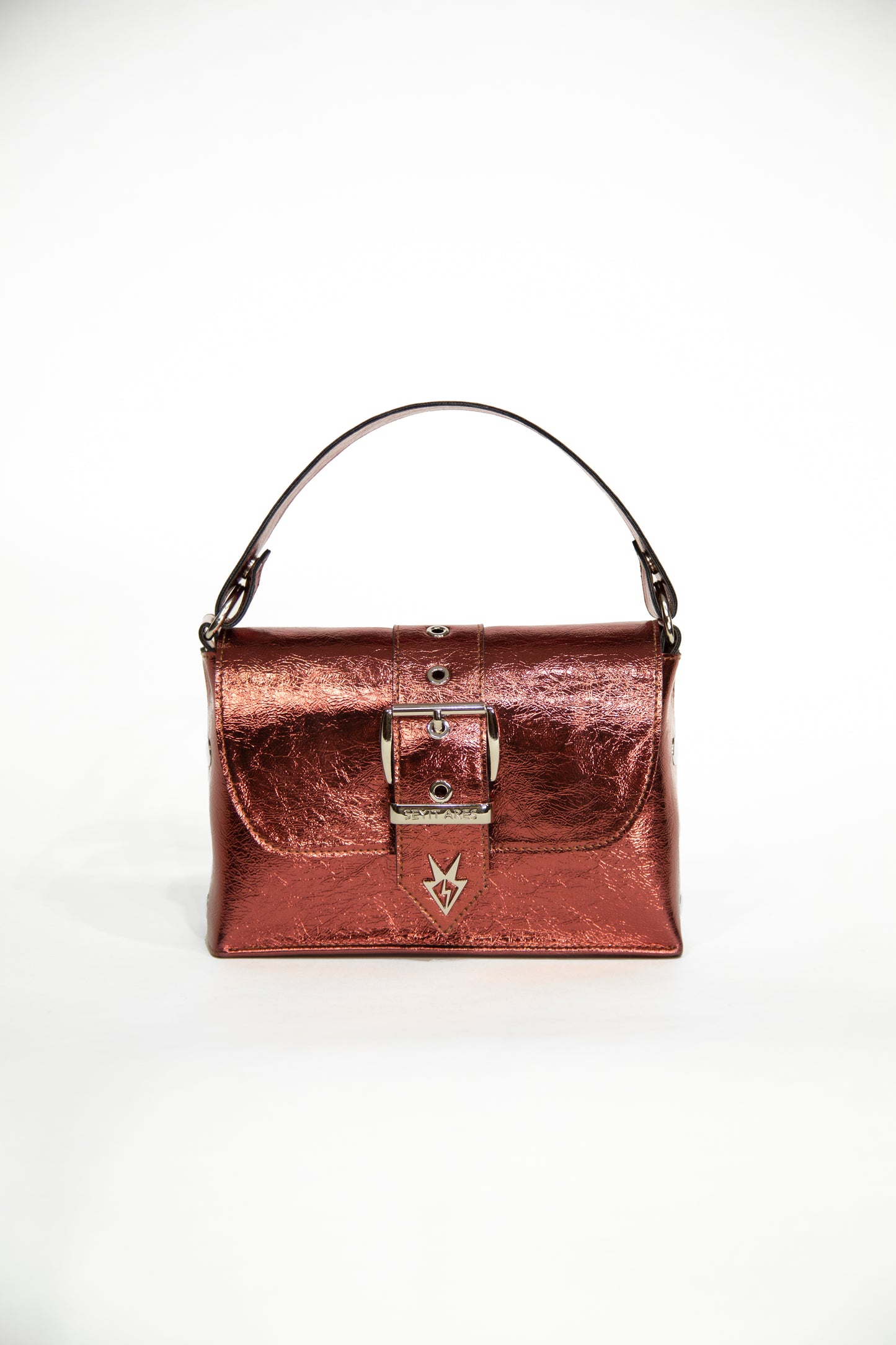 Ares metallic dark red M bag