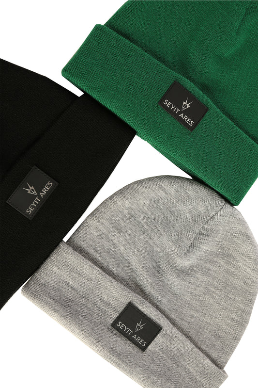 Unisex long beanie in green