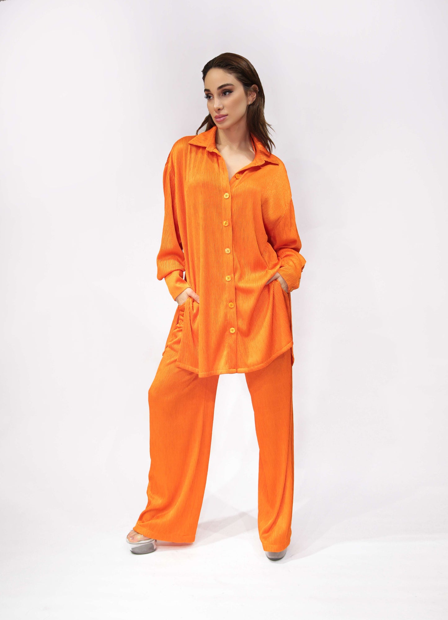 Oversized shirt in orange