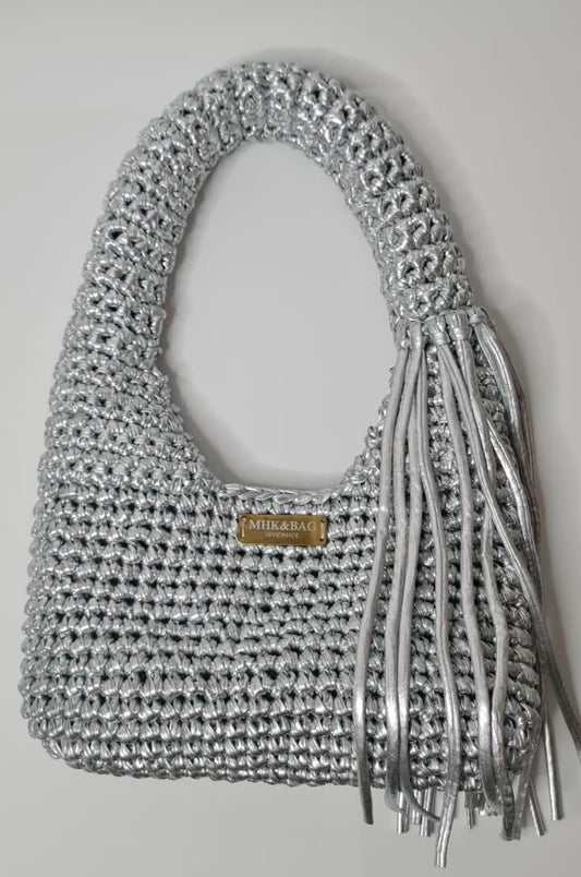 Metallic gray bag